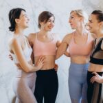 group of fit female friends